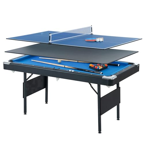 MRISN 3 in 1 Multi Game Table Black+Blue