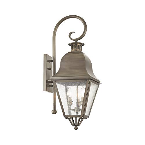 Livex Amwell 3 Light 32 Inch Outdoor Wall Lantern Bronze