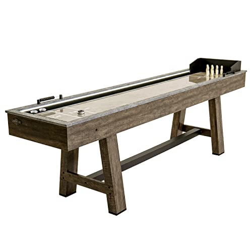 American Legend Stonebridge 9’ LED Light Up Shuffleboard Table with Bowling Stonebridge