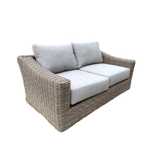 Teva Furniture Tulum Two-Tone Loveseat Beige Silver Cushions