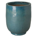 Emissary Teal Stoneware Round Planter 23.5in. L x 29in. H