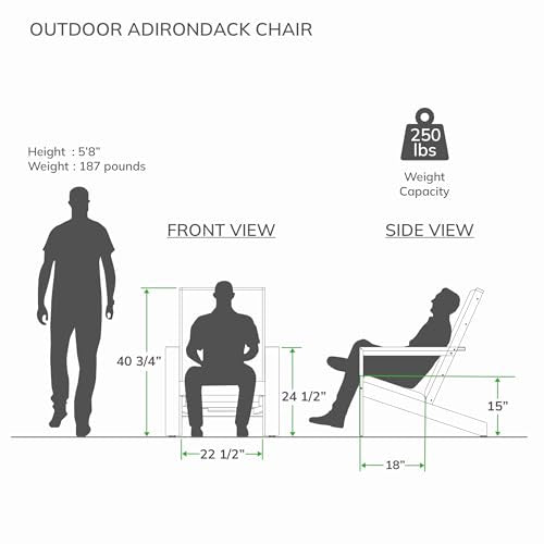 Cambridge Casual Napa Teak Wood Outdoor Adirondack Chair Set 2 Piece