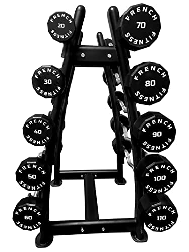 French Fitness EZ Curl Urethane Barbell Bar Set 20-110 lbs (New)