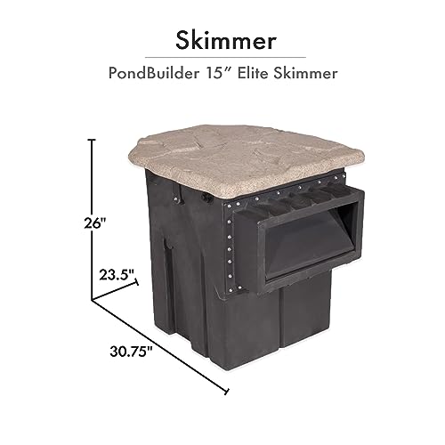HALF OFF PONDS Pondbuilder Elite PRO 10000 Mega Pond Kit with 30x50 Foot EPDM Liner, 40" Waterfall, 15" Skimmer, Submersible Pump Black