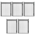 Fencer Wire Heavy Duty Flat Top X-Pattern Decorative Fence Gate 6FT x 4FT Black Pack of 5