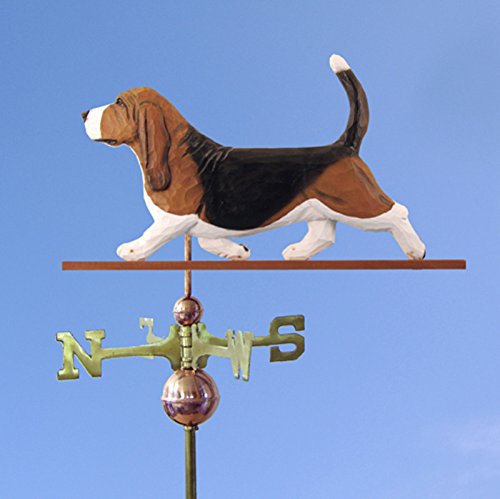 Basset Hound Hand-Carved & Painted Weathervane 32 Inch