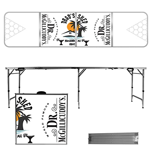 Uberpong Custom Drink Pong Table, Laminated Surface, Adjustable Legs, 2x8 Feet, Multicolor