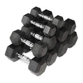 WF Athletic Supply Rubber Coated Hex Dumbbell Set Non-Slip Hex Shape - 200LB Dumbbells Set