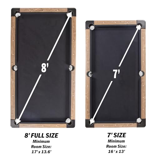 GoSports Portable 8ft Pool Table No Assembly Required Oak Black