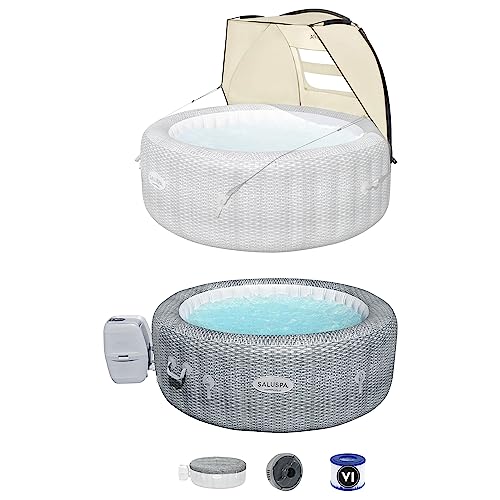 Bestway SaluSpa Sun Shade Canopy with Honolulu Inflatable Hot Tub Honolulu