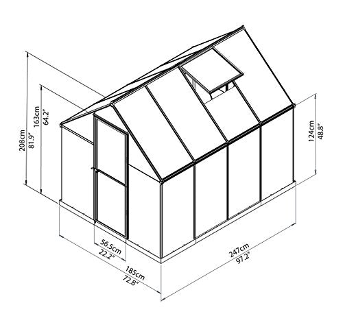Palram Canopia Hybrid Greenhouse 6' x 8' Forest Green
