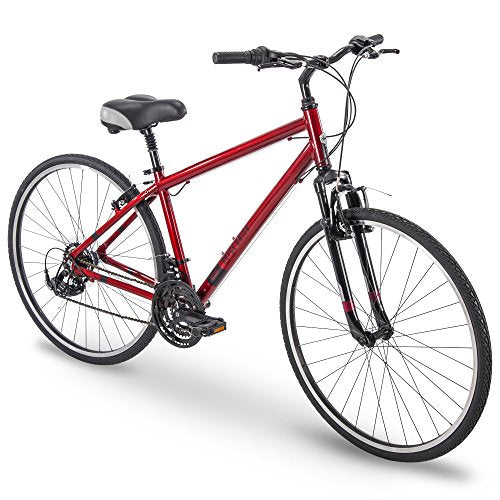 ROYCE UNION RMY 700c Mens 21-Speed Hybrid Comfort Bike 17" Aluminum Frame Metallic Red