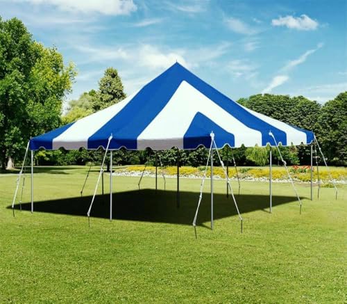 TentandTable 20x20 Premium Outdoor Wedding Event Party Canopy Pole Tent with Sidewalls Blue