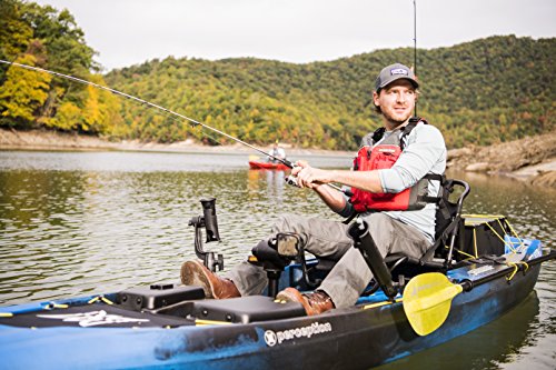 Perception Kayaks Pescador Pilot 12 Sit on Top Fishing Kayak with Pedal Drive Adjustable Lawn Chair Seat Tackle Storage Areas Sonic Camo