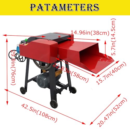 HQHAOTWU 6-Blade Hay Cutter Pulverizer Grass Silage Machine Red