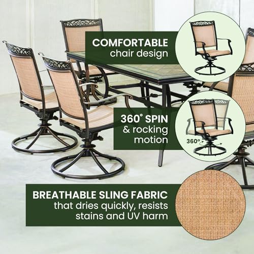 Hanover Fontana 7-Piece Patio Dining Set Tan