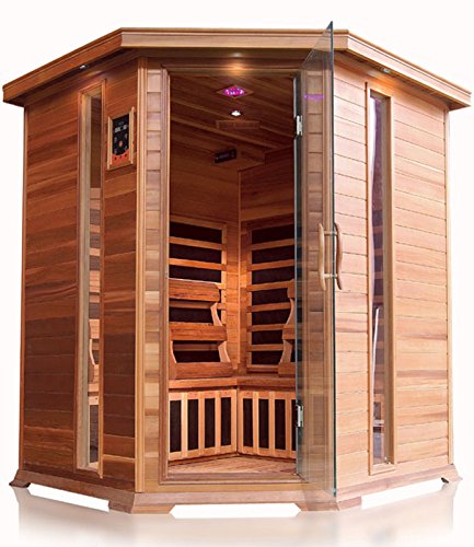 Sunray Bristol Bay 4 Person Infrared Corner Cedar Sauna Natural