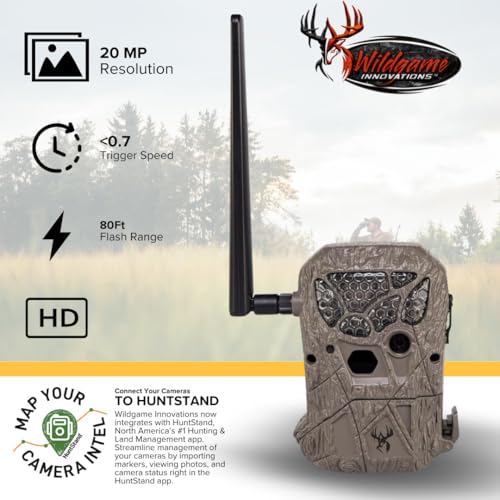Wildgame Innovations Encounter 20MP Cellular Trail Camera Bundle with 32GB Ultra SDHC Card and 4-in-1 USB Reader