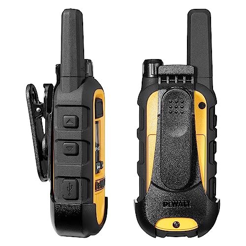 DEWALT DXFRS300 Heavy Duty Waterproof Walkie Talkies Black - 24 Pack with 4X Gang Chargers