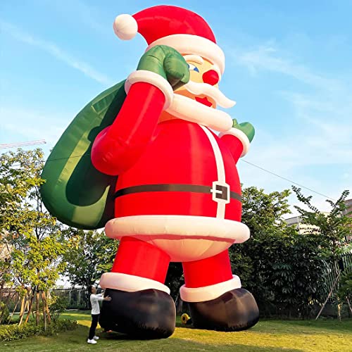 OZIS Giant 40Ft Inflatable Santa Claus with Bag Red