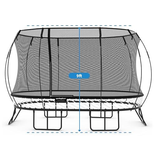 Springfree Large Oval Trampoline 8x13 ft with FlexrStep V2 Bundle Black