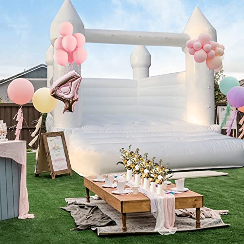 WARSUN Inflatable White Bounce House Castle 13x12x10FT with Blower