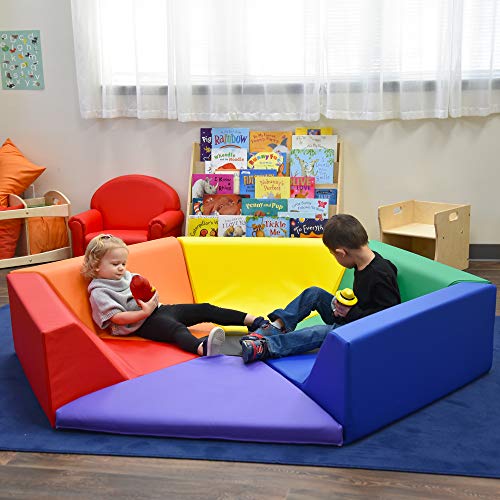 Children's Factory Hexagon Happening Hollow Kids Reading Nook Modular Couch Rainbow