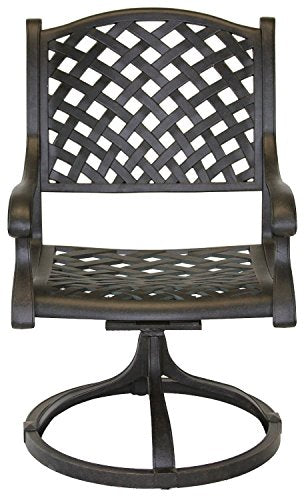 BOTARO Nassau Outdoor Patio 4 Swivel Rocker Dining Chairs Dark Bronze