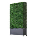 AGPL Artificial Hedge Wall with Stainless Steel Planter Box Green 48"W x 12"D x 82"H