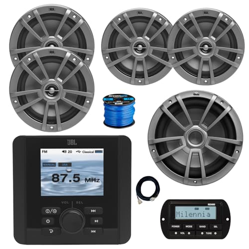 Enrock Marine JBL JAM5000N Marine Audio System with Subwoofer and Speakers Gray
