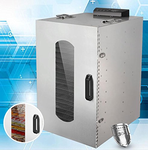 INTSUPERMAI 20 Layer Commercial Food Dehydrator Stainless Steel Silver