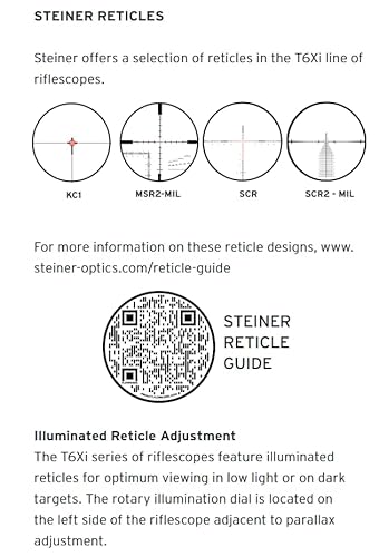 Steiner Tactical Scope T6Xi 3-18x56mm SCR2 Reticle Black
