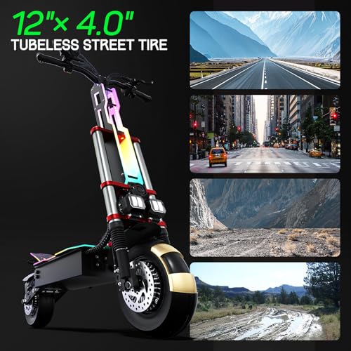 Tumotcy K8 Electric Scooter 6000W Dual Motor 70 Miles Range