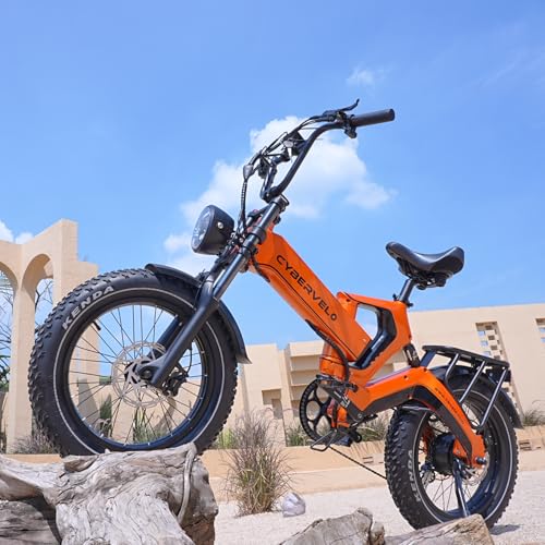 Cybervelo EK6 Max 2.0 Electric Bike 2200W 25Ah 20" Fat Tire Orange