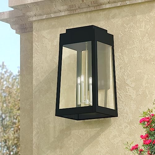 Livex Oslo Four Light Outdoor Wall Lantern Black