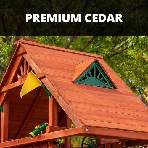 Gorilla Playsets Sun Palace II Wood Swing Set with Monkey Bars Amber