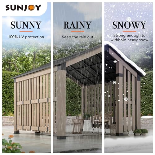 SummerCove 11x11 ft. Hardtop Gazebo Cedar Frame with Privacy Screen Matte Black