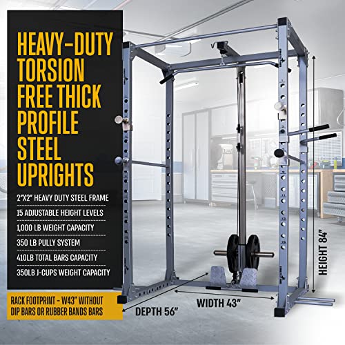 Gymnastics Power Gym Machine with LAT Pulldown & Pull Up Bar Mate Dark Gray