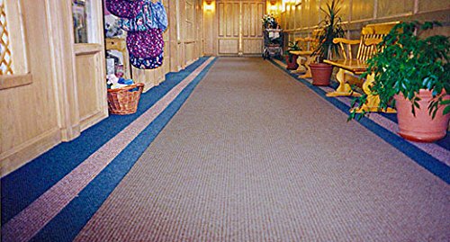 American Floor Mats Super Ribbed Water Diverter Entrance Mat 5' x 20' Denim Blue