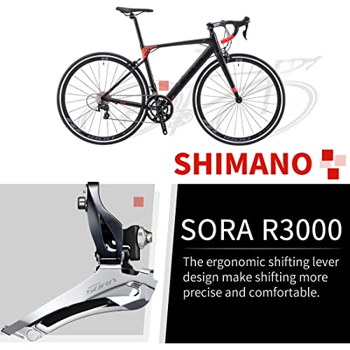 SAVADECK Aluminium Road Bike R8 700C Black Red