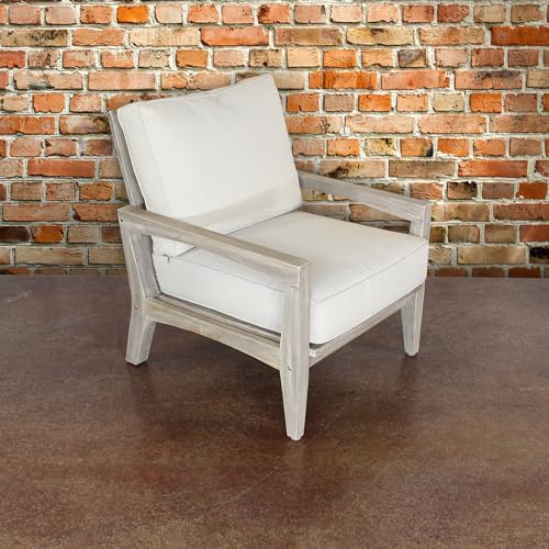 Courtyard Casual Surf Collection 3 Piece Bistro Set with Side Table and Club Chairs Driftwood Gray