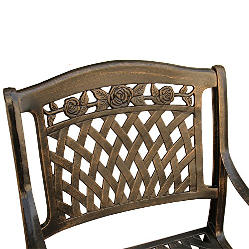 Oakland Living 63-Inch Bronze Hexagon Dining Set with Lazy Susan and Six Chairs