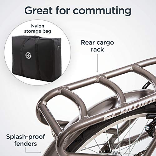 Schwinn Loop Adult Folding Bike 20-inch 7-Speed Drivetrain Titanium