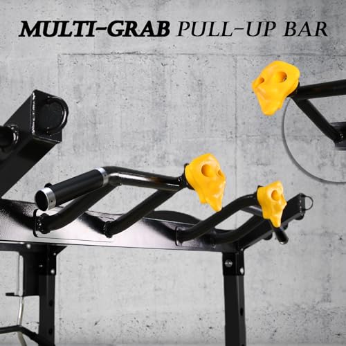 ToughFit 2024 T2 Power Cage Multi-Function Power Rack with LAT Pulldown Black