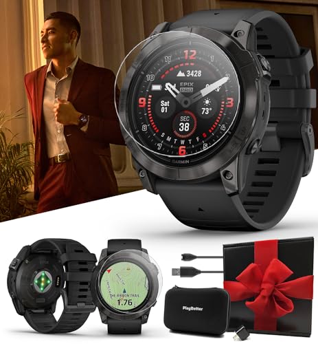 PlayBetter Garmin epix Pro (Gen 2) Sapphire GPS Outdoor Watch Bundle Carbon Gray 51mm