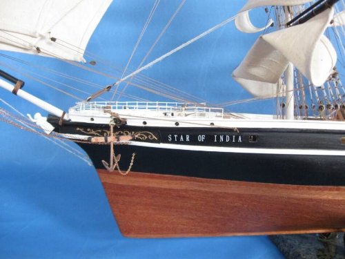 Handcrafted Nautical Decor Hampton Nautical Star of India Model Ship 50" Fully Assembled