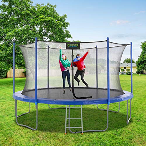 Outdoor Heights 16 Ft Trampoline with Enclosure and Ladder Blue