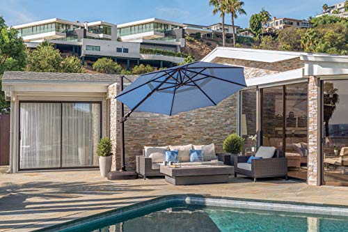 SimplyShade Fiji Octagon Fabric Cantilever Umbrella Bronze/Jockey Red