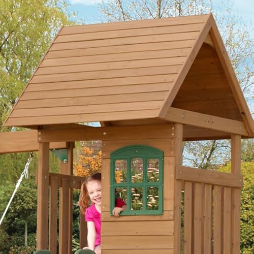 KidKraft Windale Fort Swing Set Brown