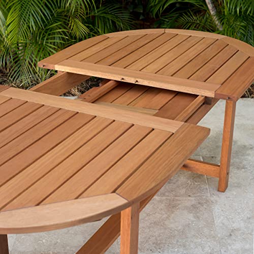 Amazonia Villach 7-Piece Outdoor Oval Dining Table Set Eucalyptus Wood Amazonia